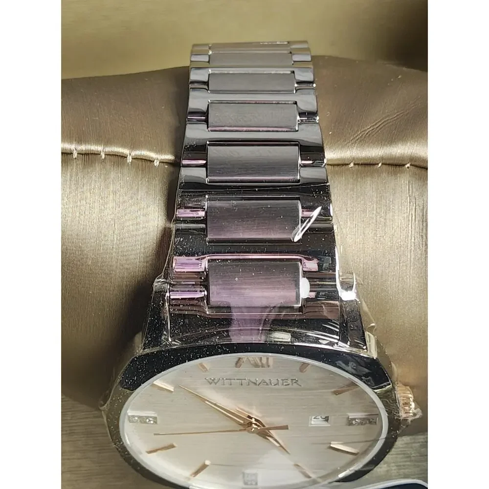 Nwt Wittnauer $525 WN3098 Store Display 9.7 /10 Men's Monserrat White Dial Watch